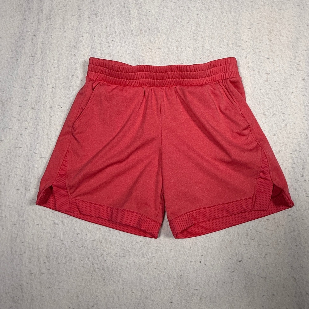 Athletic Works Kids Red DriWorks Mesh Trim Active Gym Shorts Size M 7-8